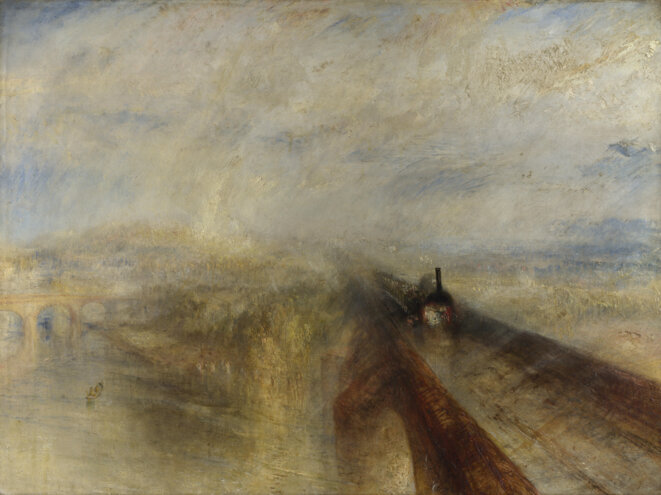 Pluie, vapeur et vitesse, le chemin de fer Great Western, 1844. © Joseph Mallord William Turner, Pluie, vapeur et vitesse, le chemin de fer Great Western, 1844. © Joseph Mallord William Turner,