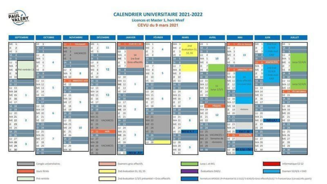 La nouvelle version du calendrier universitaire de l’Université Paul Valéry. La nouvelle version du calendrier universitaire de l’Université Paul Valéry.