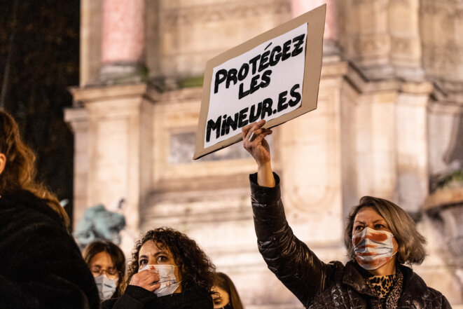 Rassemblement à l'occasion de la journée internationale de lutte contre les violences sexistes et sexuelles, à Paris le 25 novembre 2020. © Amaury Cornu / Hans Lucas via AFP