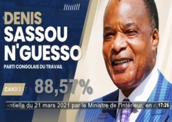 Réélection de Denis SASSOU NGuesso en mars 2021 avec 88;57 % des voix