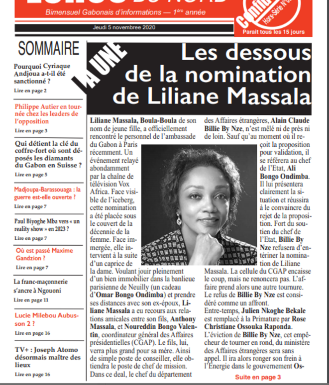 « ECHOS DU NORD - Confidentiel hors-série N° 001 du 5 novembre 2020). « ECHOS DU NORD - Confidentiel hors-série N° 001 du 5 novembre 2020).