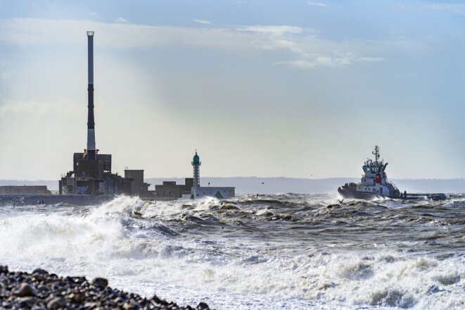 Au Havre, lors de la tempête Ciara, le 11 février 2020. © MOULU Philippe / Hemis via AFP