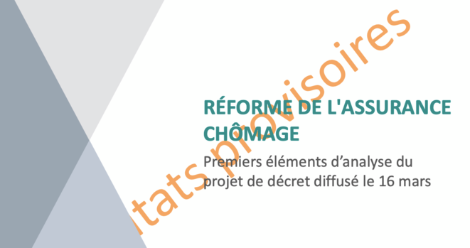 L'analyse d'impact du projet de réforme de l'assurance-chômage a été présentée en bureau de l'Unédic fin mars. © capture écran L'analyse d'impact du projet de réforme de l'assurance-chômage a été présentée en bureau de l'Unédic fin mars. © capture écran
