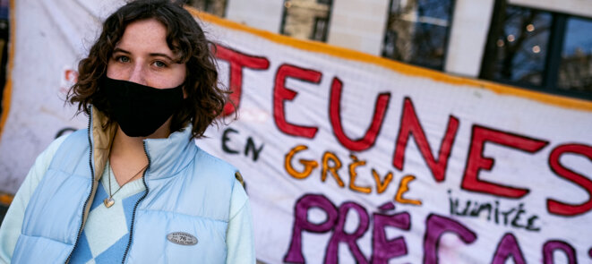 Lors d'une distribution pour les étudiant.e.s à la Sorbonne, à Paris le 24 mars 2021 © Noémie Coissac / Hans Lucas via AFP