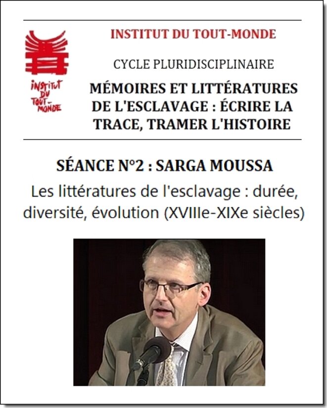 Cycle Mémoires et littératures de l'esclavage : SARGA MOUSSA