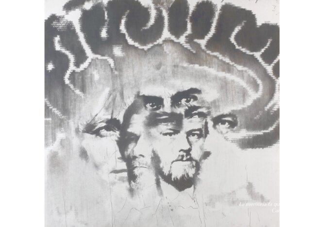 Cesare Battisti, Eugène Delacroix, Josef Kafka, Fedor Dostoïevski © Jo Vargas : « La mémoire fait ce qu’elle veut », Mine de plomb, 2008 Cesare Battisti, Eugène Delacroix, Josef Kafka, Fedor Dostoïevski © Jo Vargas : « La mémoire fait ce qu’elle veut », Mine de plomb, 2008