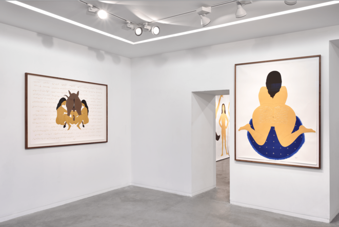 Vue de l'exposition "The two page book" de Kubra Khademi, galerie Eric Mouchet, Paris, 30 janvier - 3 avril 2021 © Photo : Rebecca Fanuele Vue de l'exposition "The two page book" de Kubra Khademi, galerie Eric Mouchet, Paris, 30 janvier - 3 avril 2021 © Photo : Rebecca Fanuele