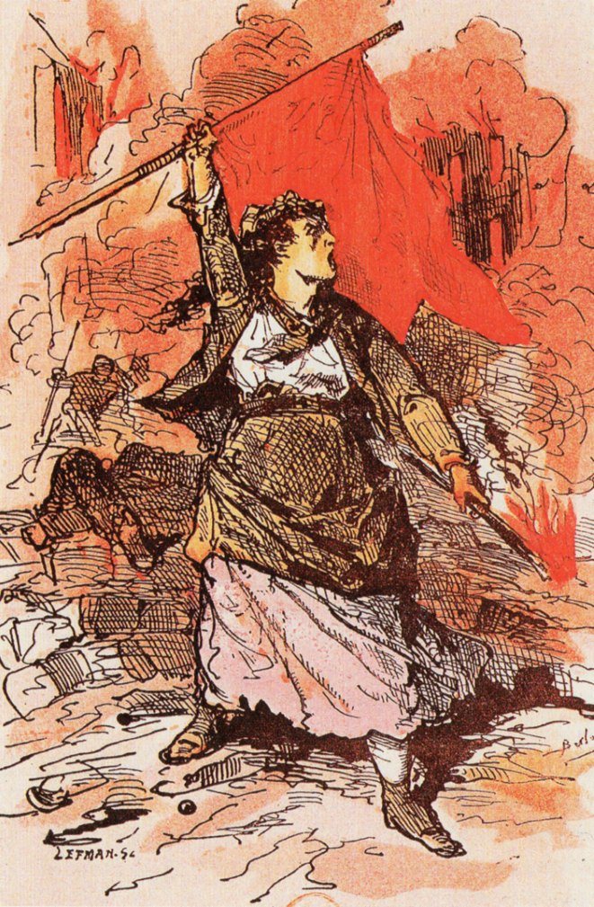 La barricade. © Lithographie de Lefman La barricade. © Lithographie de Lefman