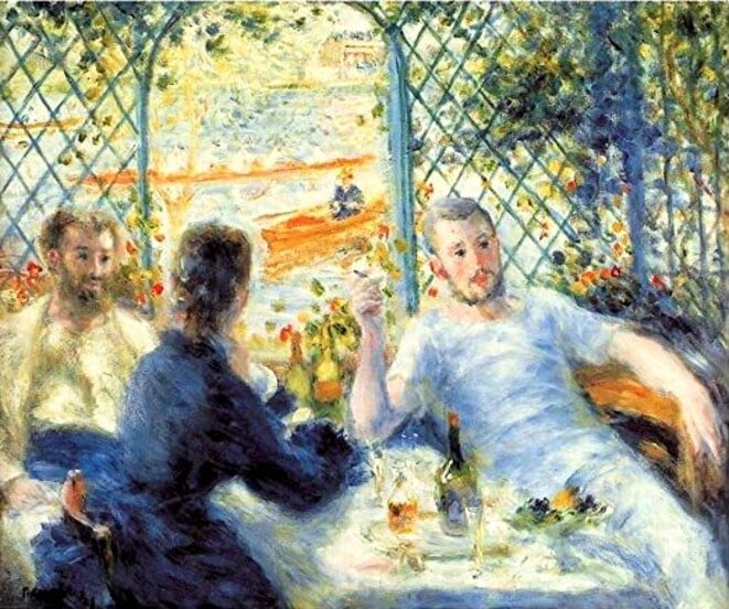 Renoir, Le déjeuner au bord de la rivière. Renoir, Le déjeuner au bord de la rivière.