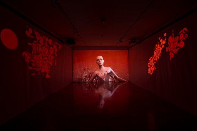 Vue de l'exposition "Virus becoming" de Shu Lea Cheang, Musée des arts asiatiques des Alpes-Maritimes, 23 janvier - 16 mai 2021 © Photo Olivier Anrigo Vue de l'exposition "Virus becoming" de Shu Lea Cheang, Musée des arts asiatiques des Alpes-Maritimes, 23 janvier - 16 mai 2021 © Photo Olivier Anrigo