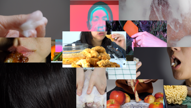 Mai Ling, Mai Ling Cuisine 2 - Manger : un plaisir et une protestation (video still), 2021. Vidéo HD, couleur, son, 12 min 27 sec. © Mai Ling Mai Ling, Mai Ling Cuisine 2 - Manger : un plaisir et une protestation (video still), 2021. Vidéo HD, couleur, son, 12 min 27 sec. © Mai Ling