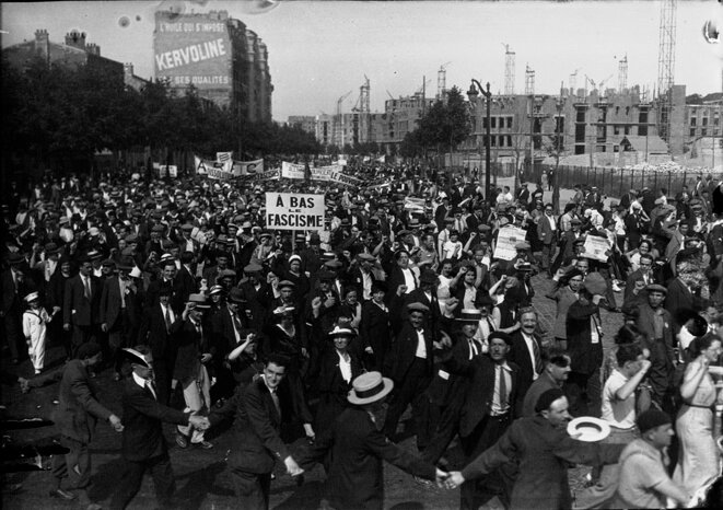 Février 1934, manifestation contre l'extrême droite Février 1934, manifestation contre l'extrême droite