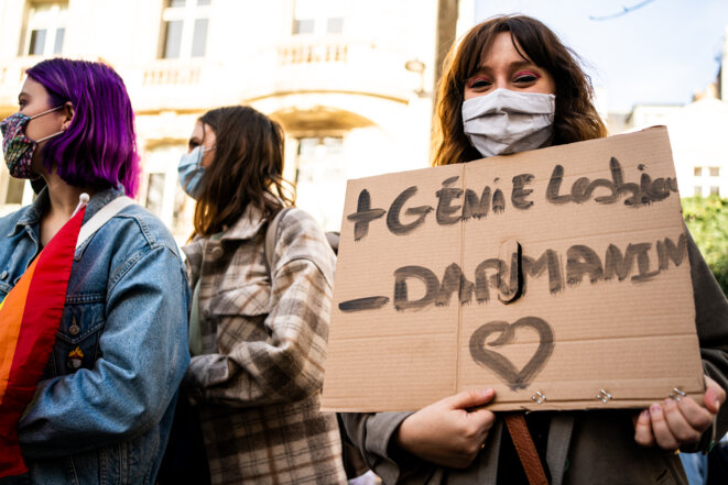 Manifestation pour la PMA pour tous.tes devant l'Assemblée nationale, à Paris le 21 fevrier 2021 © Xose Bouzas / Hans Lucas via AFP Manifestation pour la PMA pour tous.tes devant l'Assemblée nationale, à Paris le 21 fevrier 2021 © Xose Bouzas / Hans Lucas via AFP