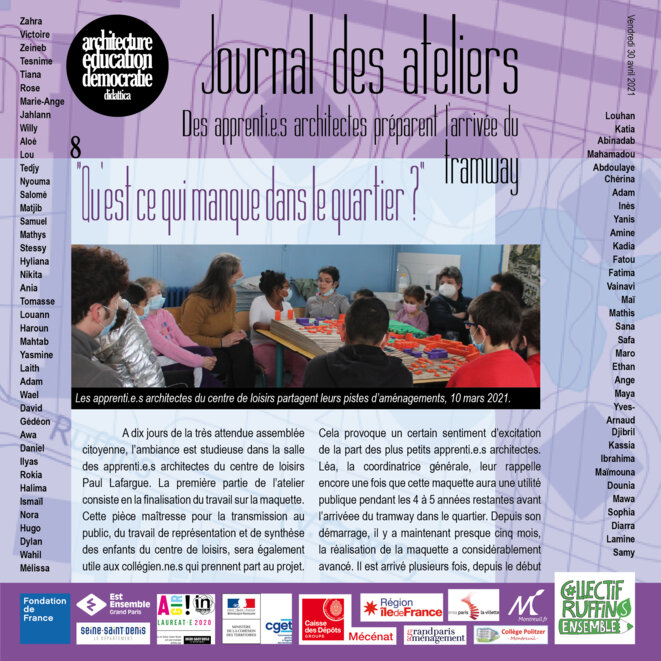 N°8 du Journal des ateliers de Montreuil-sous-bois