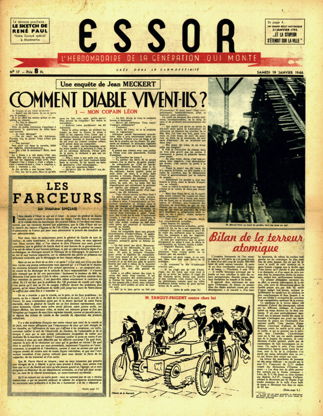 'Mon copain Léon' is the report by Jean Meckert that appeared in 'Essor' on January 19th 1946. 'Mon copain Léon' is the report by Jean Meckert that appeared in 'Essor' on January 19th 1946.