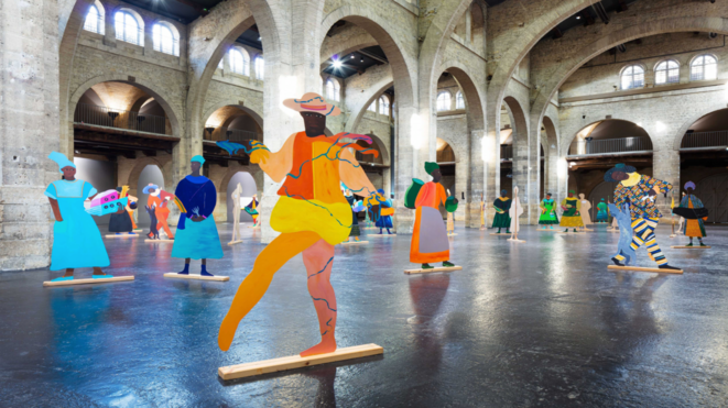 L'exposition de Lubaina Himid, «Naming the money», dans la nef du CAPC en 2019. © Arthur Péquin