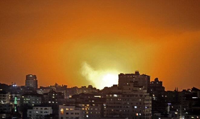 Une frappe israélienne à Gaza, lundi 10 mai. © Mahmud Hams / AFP Une frappe israélienne à Gaza, lundi 10 mai. © Mahmud Hams / AFP
