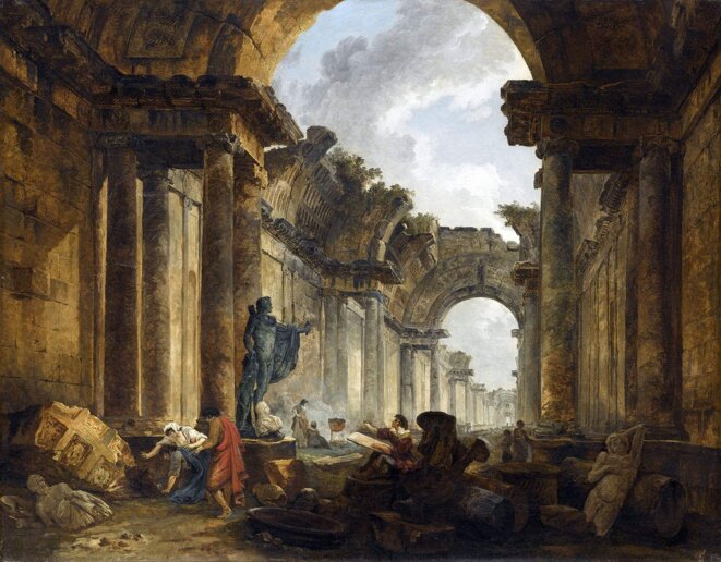 Vue imaginaire de la Grande Galerie du Louvre en ruines (1796). © Hubert Robert Vue imaginaire de la Grande Galerie du Louvre en ruines (1796). © Hubert Robert