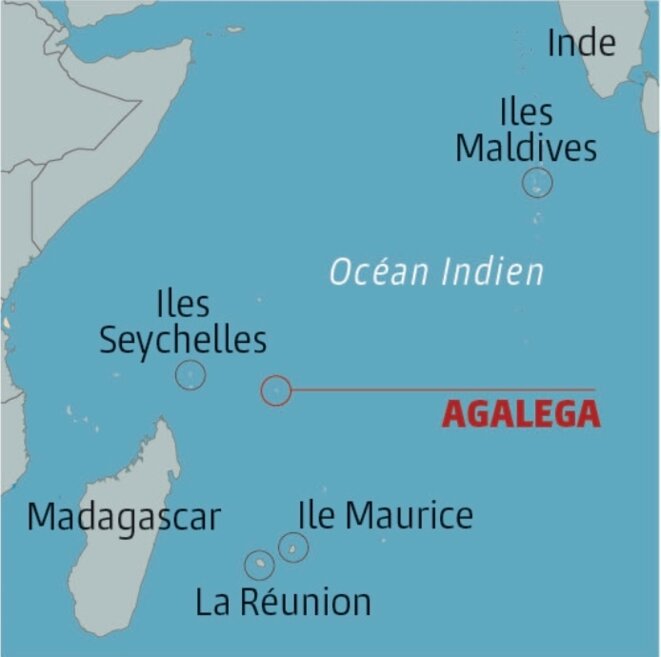L'archipel d'Agalega, au nord de Maurice. © Le Temps, 29 mai 2021. L'archipel d'Agalega, au nord de Maurice. © Le Temps, 29 mai 2021.