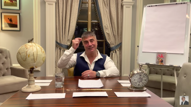 Image extraite de la vidéo diffusée le 30 mai par Sedat Peker sur YouTube. © Sedat Peker / YouTube Image extraite de la vidéo diffusée le 30 mai par Sedat Peker sur YouTube. © Sedat Peker / YouTube