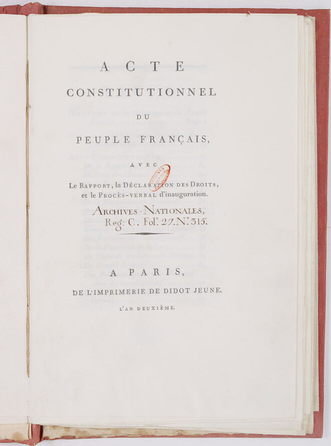 Constitution du 6 mesidor An I Constitution du 6 mesidor An I