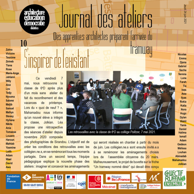 Couverture du numéro 10 du Journal des ateliers © association didattica