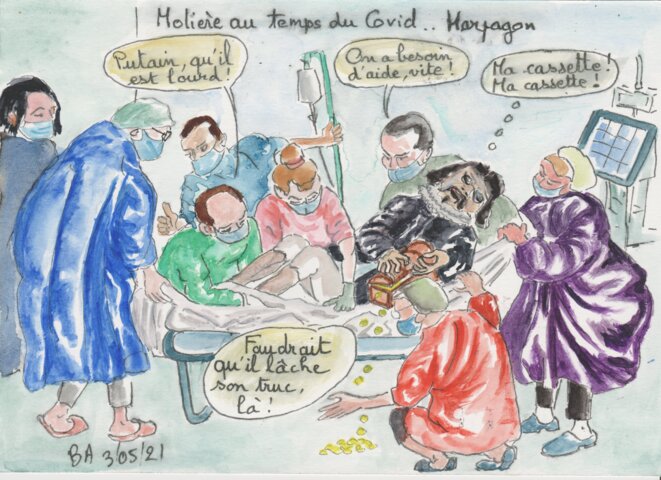 Harpagon au temps du Covid © Les croquis de BA Harpagon au temps du Covid © Les croquis de BA