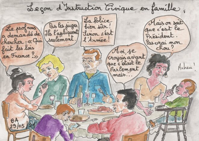 Leçon d'instruction civique en famille