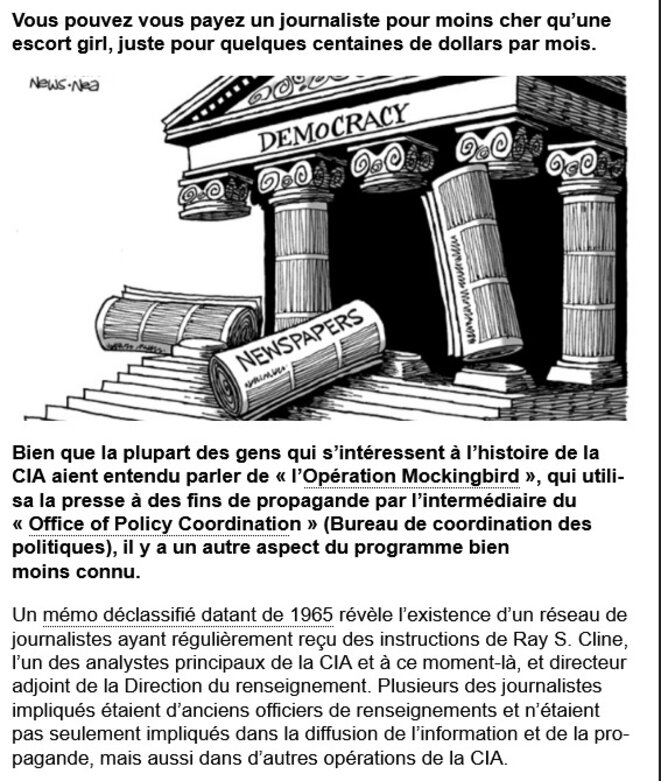 Capture écran Document declassifiés CIA et Journalistes © Site Media Action collective Capture écran Document declassifiés CIA et Journalistes © Site Media Action collective