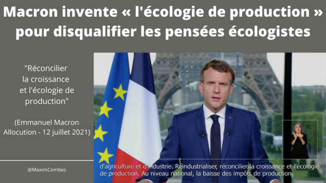 Macron invente « l'écologie de production » pour disqualifier les pensées écologistes Macron invente « l'écologie de production » pour disqualifier les pensées écologistes