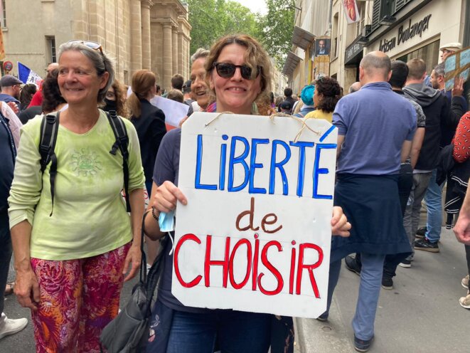 Talie, contre l'extension du passe sanitaire, le 17 juillet à Paris. © RLS Talie, contre l'extension du passe sanitaire, le 17 juillet à Paris. © RLS
