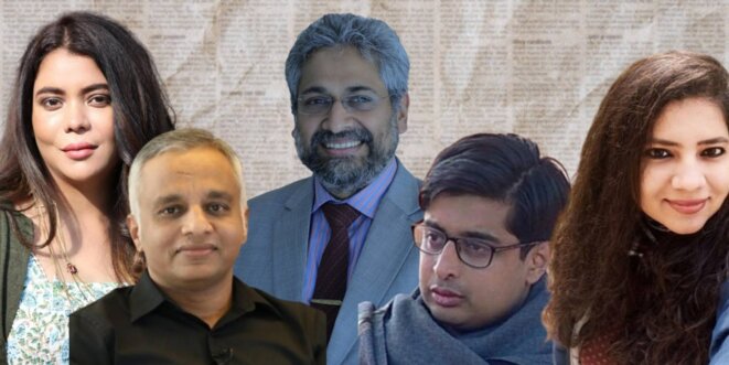 Des journalistes indiens figurant sur la liste des cibles potentielles du logiciel espion israélien Pegasus. © The Wire Des journalistes indiens figurant sur la liste des cibles potentielles du logiciel espion israélien Pegasus. © The Wire