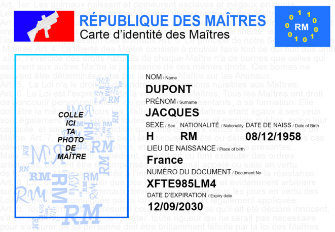 Proposition pour une nouvelle carte d'identité des Maîtres Proposition pour une nouvelle carte d'identité des Maîtres