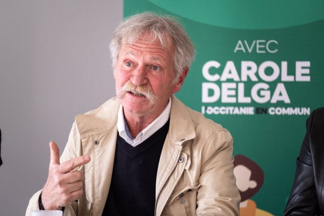 José Bové pendant la campagne des régionales en Occitanie, mai 2021. © Adrien Nowak / Hans Lucas via AFP José Bové pendant la campagne des régionales en Occitanie, mai 2021. © Adrien Nowak / Hans Lucas via AFP