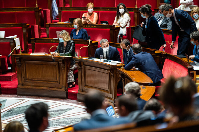 Le 22 juillet à l'Assemblée, vue du banc des ministres. © Photo Xose Bouzas / Hans Lucas via AFP Le 22 juillet à l'Assemblée, vue du banc des ministres. © Photo Xose Bouzas / Hans Lucas via AFP