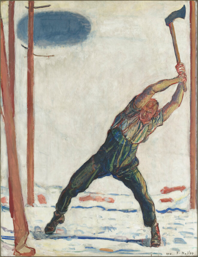 Hodler Ferdinand (1853-1918) Le bûcheron (der Holzfäller) 1910 Huile sur toile 130,5 cm × 101,0 cm Paris, musée d'Orsay © RMN-Grand Palais (musée d'Orsay) / Gérard Blot Hodler Ferdinand (1853-1918) Le bûcheron (der Holzfäller) 1910 Huile sur toile 130,5 cm × 101,0 cm Paris, musée d'Orsay © RMN-Grand Palais (musée d'Orsay) / Gérard Blot