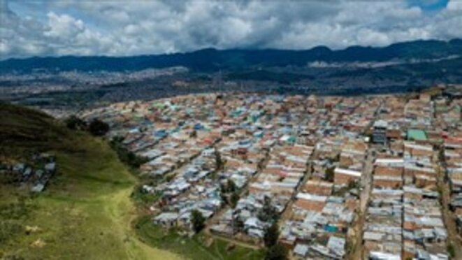 Vue générale du bidonville de Paraíso Mirador, à la périphérie de Ciudad Bolivar, Bogotá, 8 septembre 2020. Vue générale du bidonville de Paraíso Mirador, à la périphérie de Ciudad Bolivar, Bogotá, 8 septembre 2020.