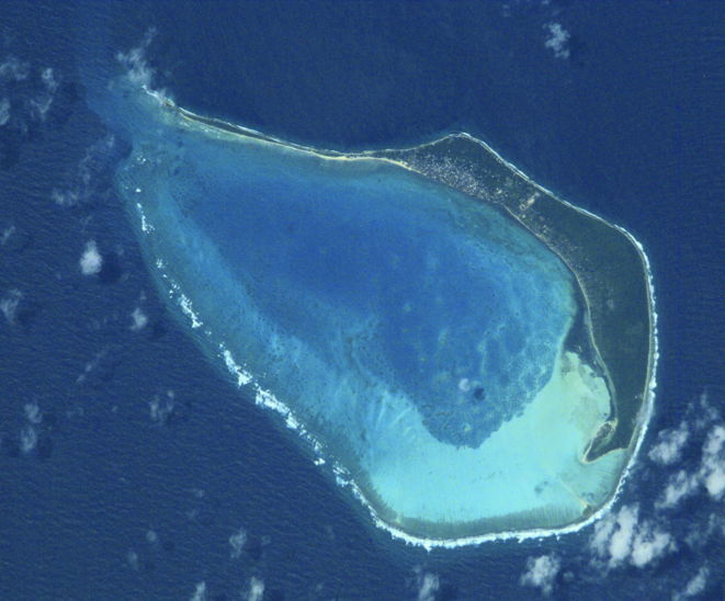 Image satellite de l'île de Minicoy © NASA Image satellite de l'île de Minicoy © NASA