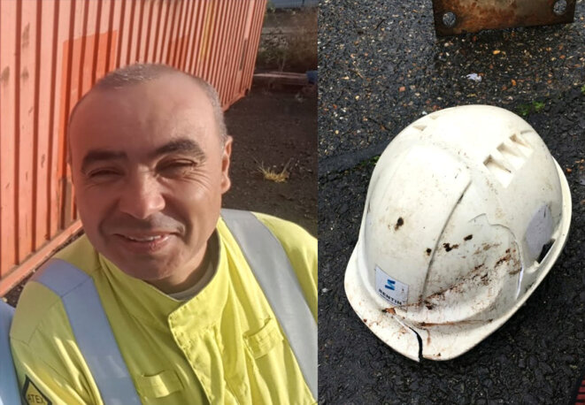 Omar Hamzaoui, terrassier mort à 48 ans, des suites d'un accident du travail. Son casque portait des fissures qui posent question. © Photos DR. Omar Hamzaoui, terrassier mort à 48 ans, des suites d'un accident du travail. Son casque portait des fissures qui posent question. © Photos DR.