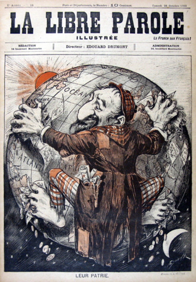 La Libre parole illustrée, supplément hebdomadaire du quotidien d’Édouard Drumont. Une du 28 octobre 1893.