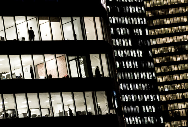 Dans le quartier d’affaires de La Défense, près de Paris, en 2020. © Photo Alain Jocard / AFP Dans le quartier d’affaires de La Défense, près de Paris, en 2020. © Photo Alain Jocard / AFP