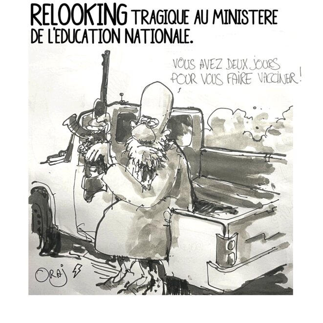 Blanquer relooké dans la cour de la récré.