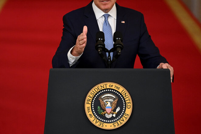 Le président américain, Joe Biden, à la Maison Blanche à Washington, le 31 août 2021. © Photo Brendan Smialowski / AFP