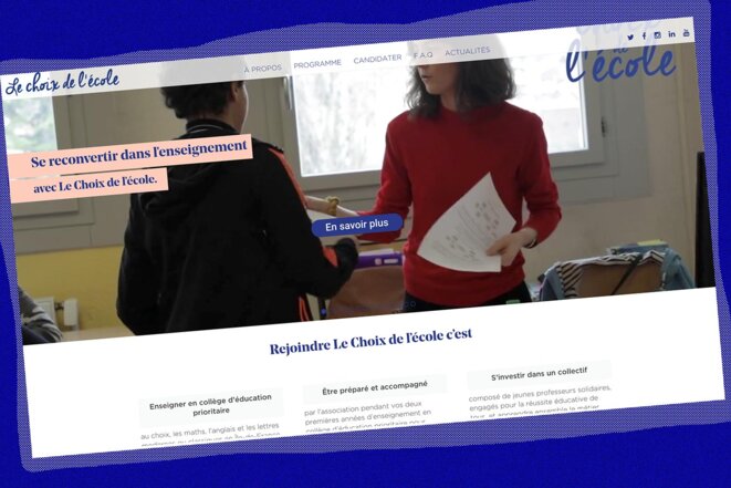Capture d’écran du site Internet de l’association Le Choix de l’école. Capture d’écran du site Internet de l’association Le Choix de l’école.