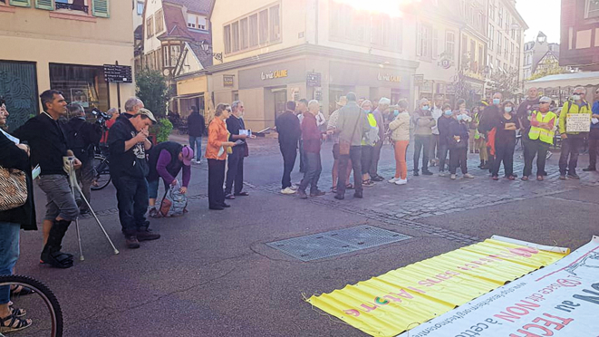 Colmar, mardi 21 septembre 2021, en solidarité aux "malfaiteurs" de Bure et contre le Technocentre de Fessenheim © Franck Dautel Colmar, mardi 21 septembre 2021, en solidarité aux "malfaiteurs" de Bure et contre le Technocentre de Fessenheim © Franck Dautel