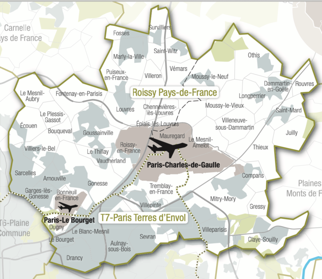 Figure 6 - Territoire du "Grand Roissy -Le Bourget" (GRLB) © IAU - GIP Emploi de Roissy Figure 6 - Territoire du "Grand Roissy -Le Bourget" (GRLB) © IAU - GIP Emploi de Roissy