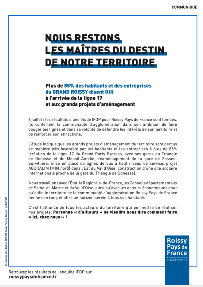 Figure 8 - Publicité de l'agglomération Roissy-Pays de France © CARPF Figure 8 - Publicité de l'agglomération Roissy-Pays de France © CARPF