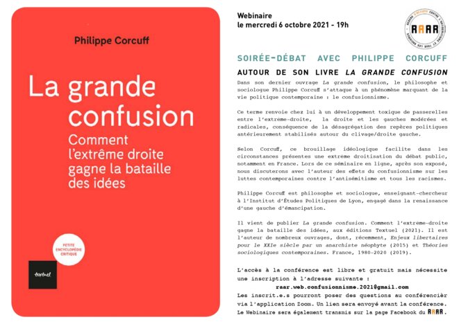 Avec Philippe Corcuff: conférence visio sur le confusionnisme