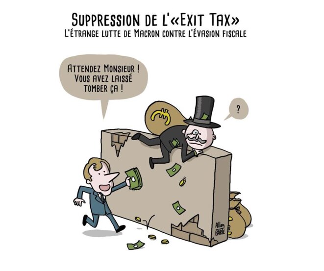 L'évasion fiscale, le cheval de bataille d'Emmanuel Macron... ou pas ! – Nous étions en 2018 ! © dessin : Allan Barte L'évasion fiscale, le cheval de bataille d'Emmanuel Macron... ou pas ! – Nous étions en 2018 ! © dessin : Allan Barte