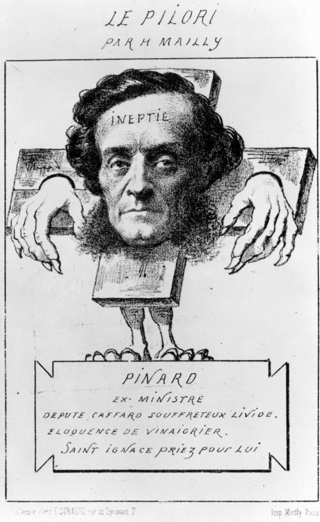 1857 - Caricature d'Ernest Pinard, procureur contre Flaubert 1857 - Caricature d'Ernest Pinard, procureur contre Flaubert